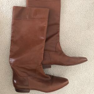 Via Spiga Women's Cognac Brown Leather Boots 8M